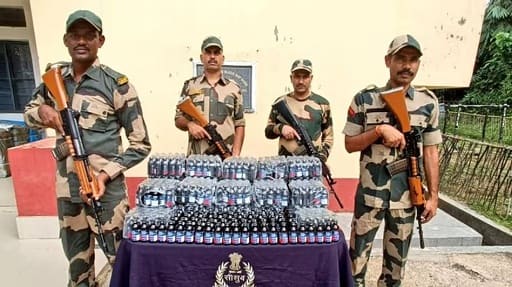 Meghalaya BSF Intercepts Phensedyl Smuggling Attempt