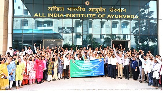 AIIA organises public awareness rally on 11th Ayurveda Day